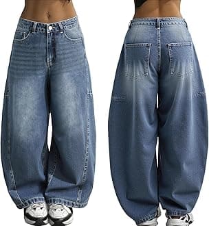 Women Boyfriends Hip Hop 90s Vintage Baggy Jeans Loose Denim Pants Mid-Low Waist Jeans