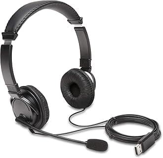 USB Hi-Fi Headphones with Microphone (K97601WW), Black, Wired