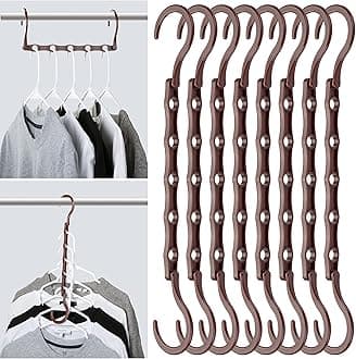 Mr. Pen- Space Saving Hangers for Clothes, 8 Pack, Mahogany Color Space Saver Hangers, Shirt Hangers Space Saving, Clothes Hanger Organizer, Hanger Space Saver, Multi Hanger, Magic Hangers