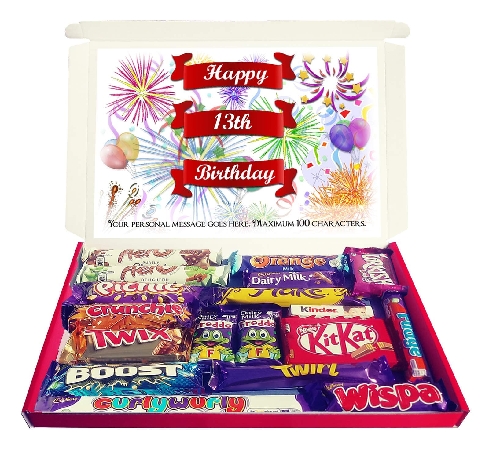 Personalised Happy 13th Birthday Gift Hamper Chocolate Selection Box Unique Gift