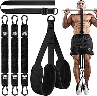 Two Foots Pull Up Assistance Bands, Heavy Duty Resistance Band for Pull Up Bar, Adjustable Weight/Size with Fabric Feet/Knee Rest, Bands for Pull Up Assist for Strength Training, Pull Up