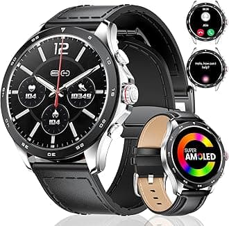 LIGE Smart Watch for Men 1.43'' AMOLED with 3 Straps and Answer/Make Call,Fitness Watch 100+ Sports Modes,Heart Rate Sleep Monitor Smartwatch for Android iOS Phones (black - magnetic clip)