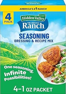 Hidden Valley Original Ranch Salad Dressing and Seasoning Mix, 1 Ounce Packet, Pack of 4 (Package May Vary)