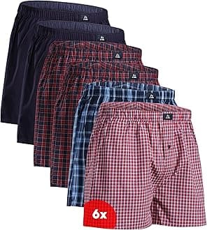 Woven Boxers for Men, Cotton Boxer Shorts, Loose Fit, Premium Organic Cotton, Mulitpack, 4 or 6 pack