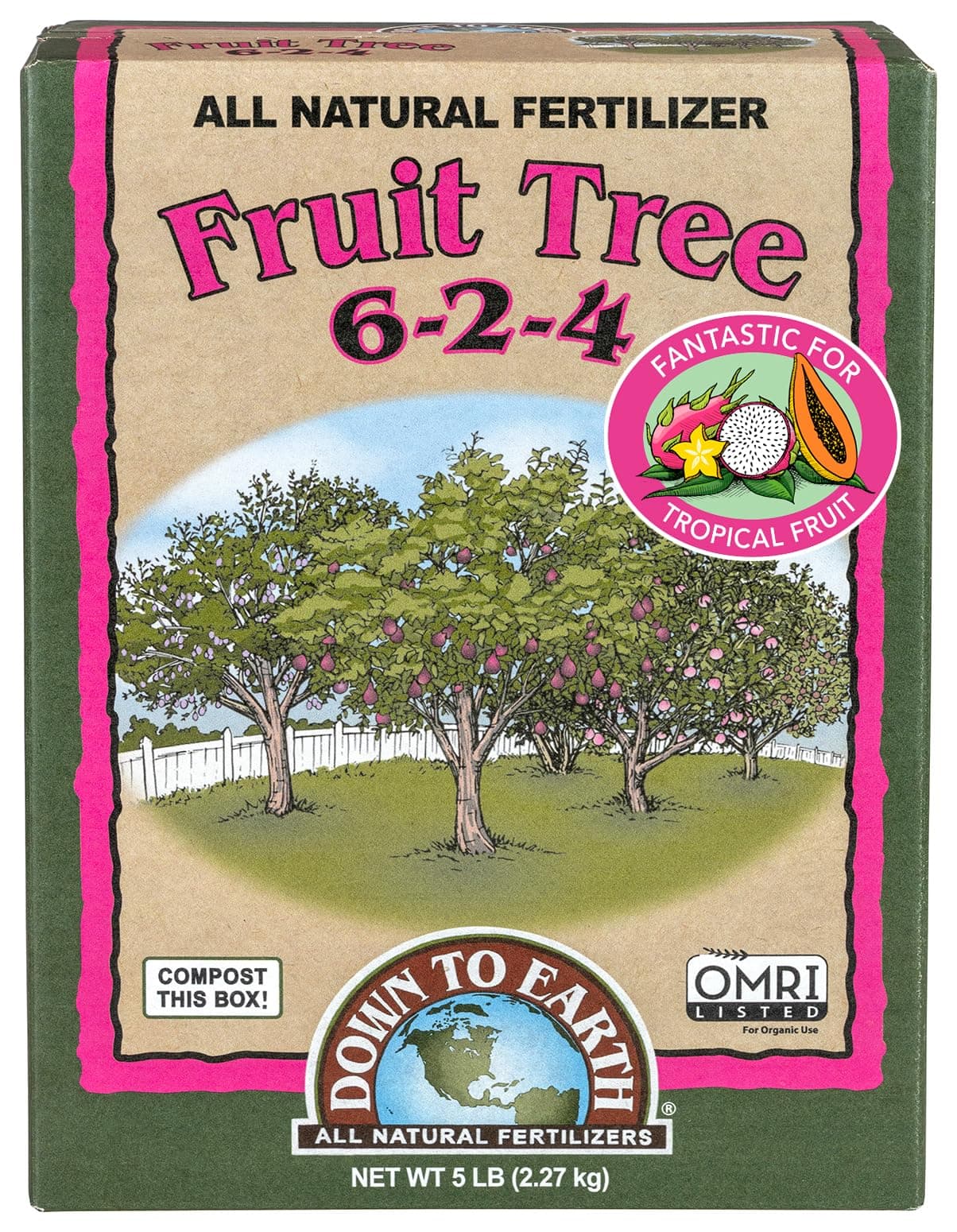 Organic Fruit Tree Fertilizer Mix 6-2-4, 5lb