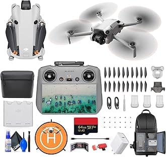DJI Mini 4 Pro Drone Fly More Combo Plus with RC 2 Controller | 4K HDR Lightweight Drone with Obstacle Avoidance (CP.MA.00000740.01) + BackPack + Landing Pad + 64GB Card + USB-C Adapter + More
