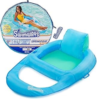 SwimWays Spring Float Premium Recliner Pool Lounger, Inflatable Pool Floats Adult with Fast Inflation for Ages 15 &
