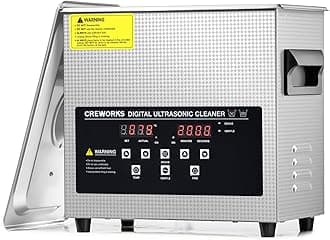 CREWORKS Ultrasonic Cleaner 3L Large Capacity Stainless Steel Commercial Ultrasonic Cleaner 100W with Heater & Digital Timer for Jewelry Watch Glasses Dentures Small Parts Circuit Board