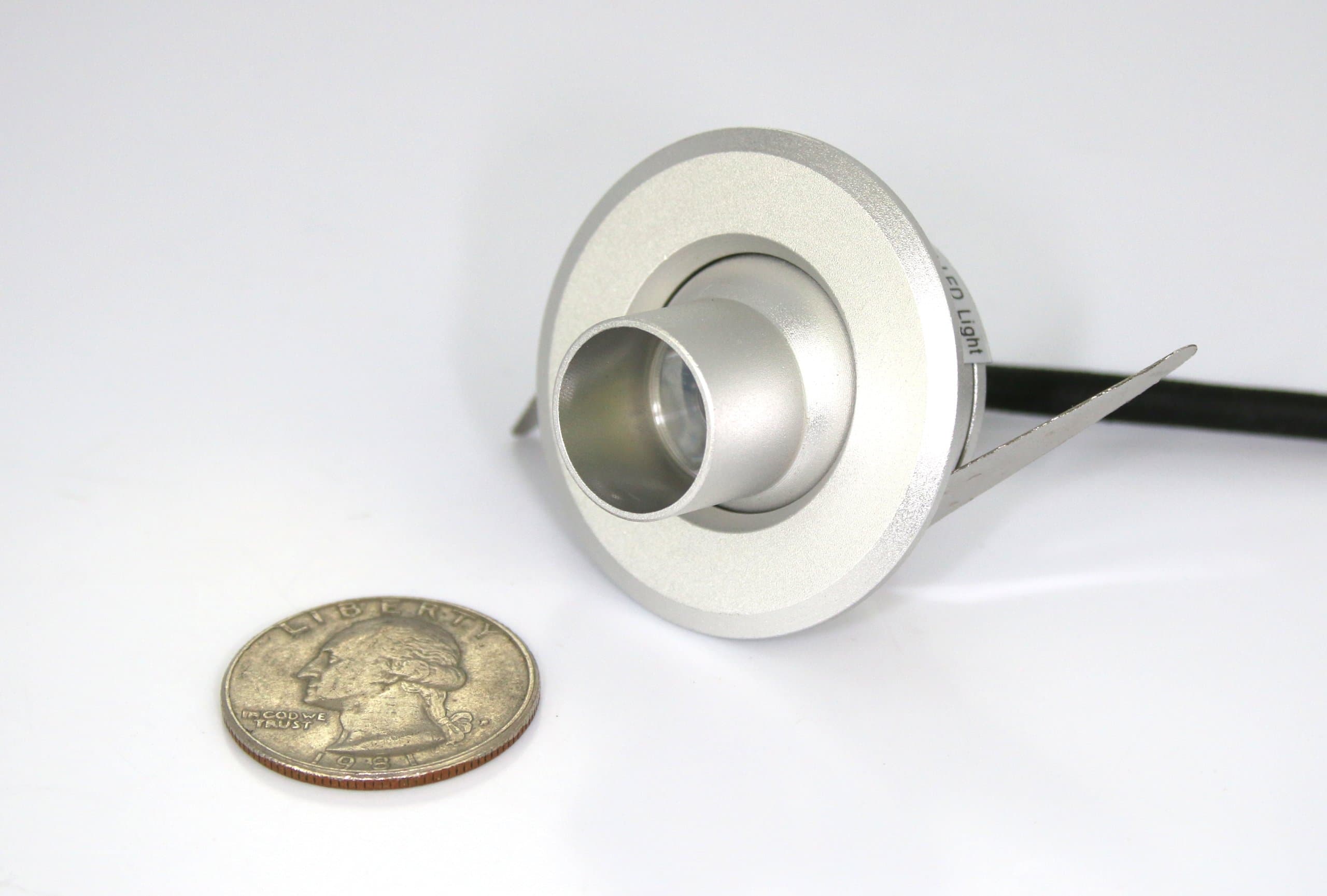 Mini Eyeball LED Fixture - Warm White LED Downlight for Cabinets, Displays, Spotlights - 90 to 220VAC