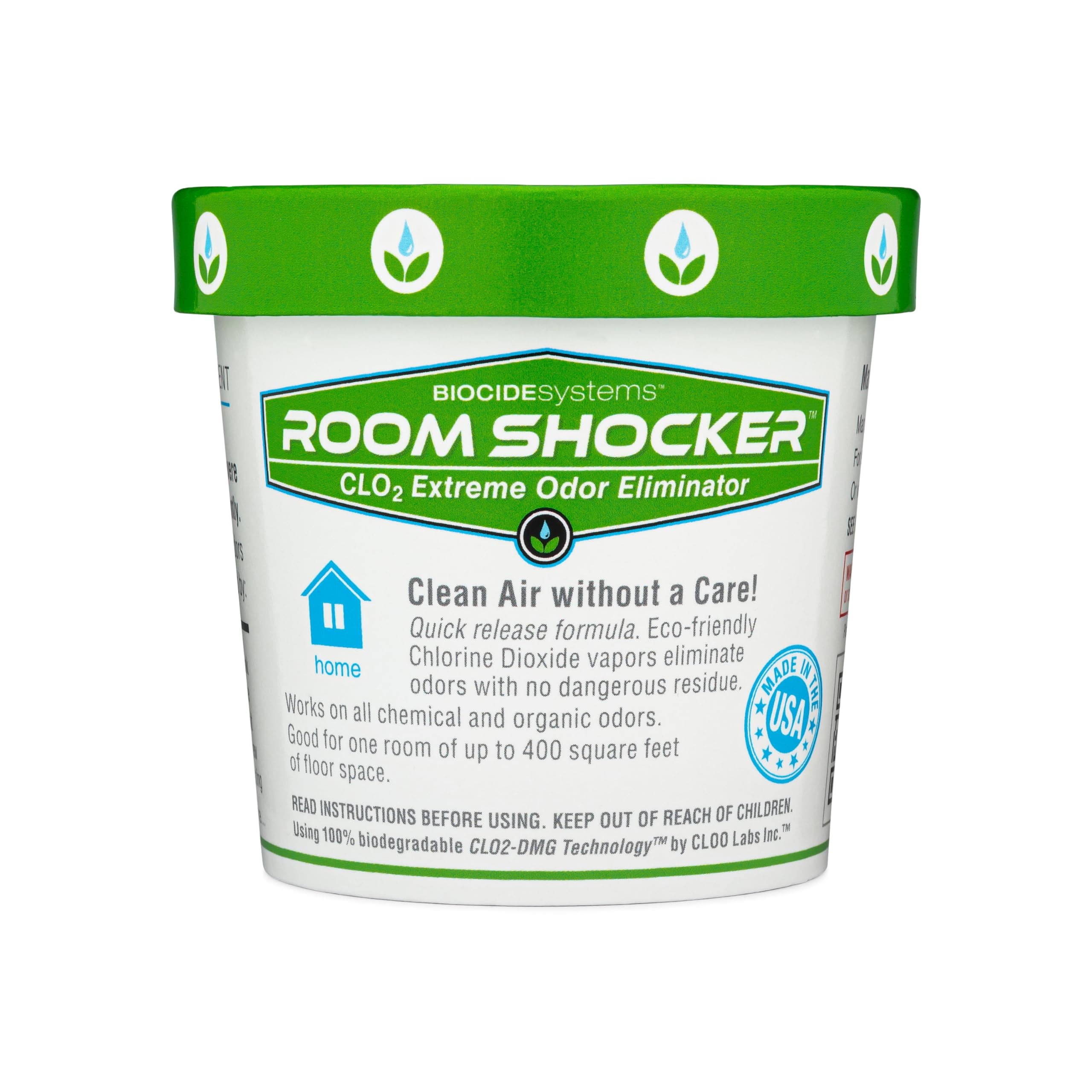 Biocide Systems Room Shocker Odor Eliminator (Unscented, Aerosol, Area Deodorizer, 200 sq ft, Neutral)
