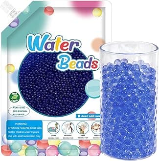 120,000 Blue Water Beads, Transparent Water Gel Beads for Vase Filler, Christmas Decoration, Wedding Centerpiece, Floating Candles, Planting, Floral Decoration