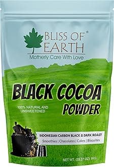 Black Cocoa Powder Natural and Unsweetened Carbon Black & Dark Roast Perfect for Cooking & Baking Cakes, Biscuits, Oreo, Chocolates, Smoothies 1KG
