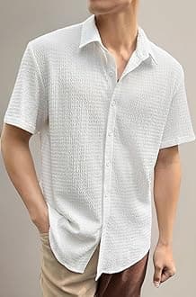 GRECIILOOKS Men's Polycotton Shirt |Stylish Casual Regular Fit Shirts | Textured Half Sleeve | Slim Fit | Business & Meeting Ready (Available in Plus Size and Combo Pack of 2)