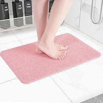 Non-Slip Bathtub Mat, Anti Slip Shower Mat, Fast Drying Bathtub Mats, Foot Scrubber Mat, Anti Slip Mat for Tub, Floor, Bathroom, Kitchen, Home, Hotel (Pink 24"×16")