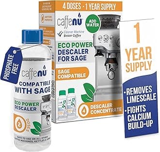 Coffee Machine Descaler Compatible with all Sage & Breville Machines - 400ml (4 Uses) - Limescale Remover for Hotter, Better Tasting Coffee - Extends Machine Life