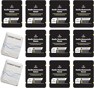 First Aid Advanced Quick Clot Combat Gauze - Flexible Hemostatic Gauze - Stop The Bleed kit Faster Wound Packing with Quick Clotting Medical Gauze - Survival Kit Supplies - 3" x 12.5' (CT-GAUZE10)