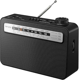 Portable AM FM Radio with Bluetooth Speaker, AC Plug in/USB C Rechargeable or D Battery Operated Transistor Radio, 5W Speaker, 3.5mm Earphone Jack, Support TF Card/USB Playing