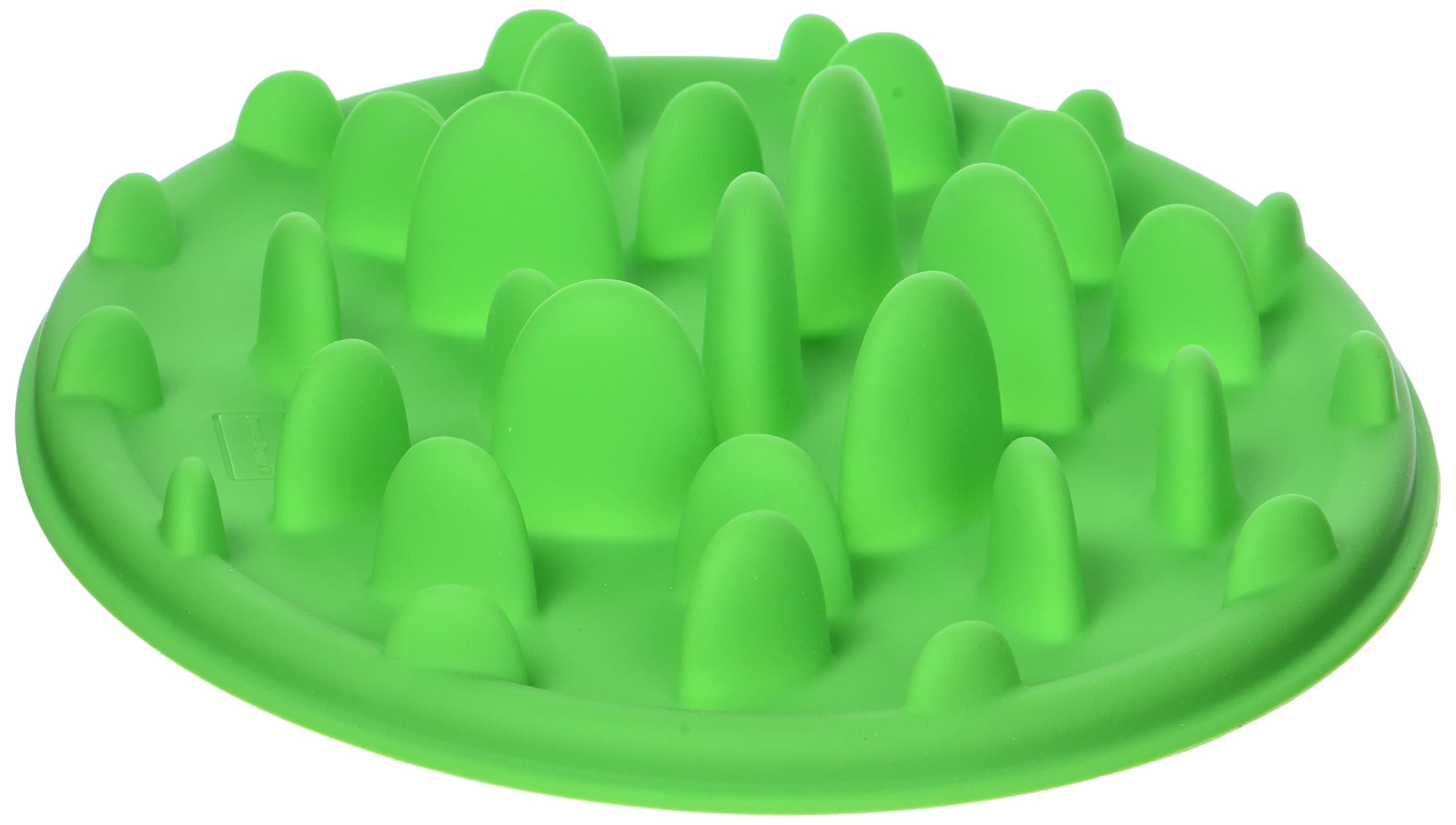 Devoted Doggy Food Grade Silicone Interactive Slow Feeder - Anti-gulping Bloat Stop - Foldable Travel Bowl Included - Green