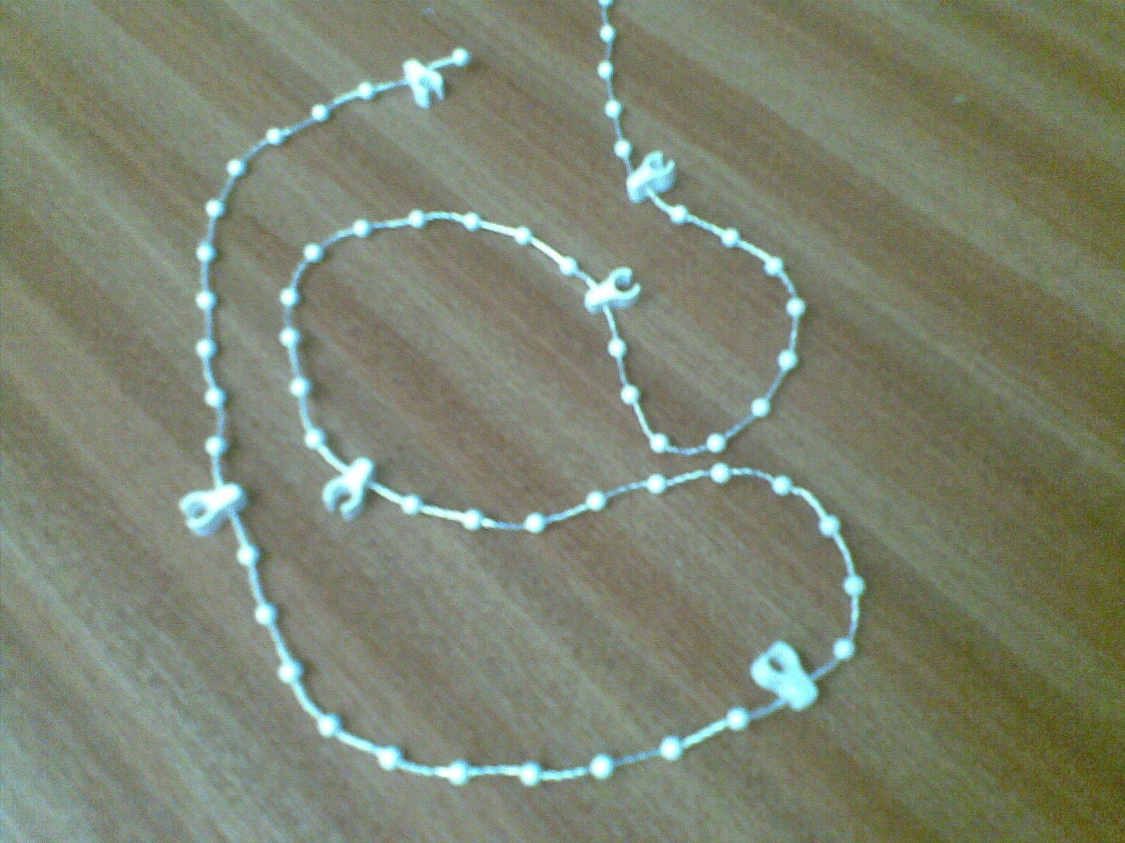 127mm (5") Vertical Blind White Bottom Chain, 50 clips