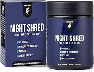 Inno Supps Night Shred - Night Time Fat Burner and Natural Sleep Support - Appee Suppressant and Weight Loss Support (60 Vegetarian Capsules)