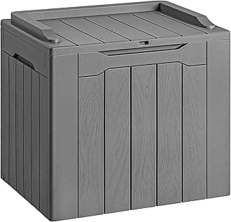 Devoko 30 Gallon Resin Deck Box Outdoor Indoor Waterproof Storage Box for Patio Furniture Pool Accessories Storage for Cushion Garden Tools (30 Gallon, Grey)