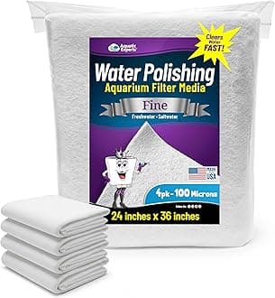 Aquatic Experts Aquarium Polishing Filter Pad, Water Polishing Pad for Aquarium Filters, Filter Floss for Fish Tank Filters, (100 Micron, 24" x 36" - 4 Pack)
