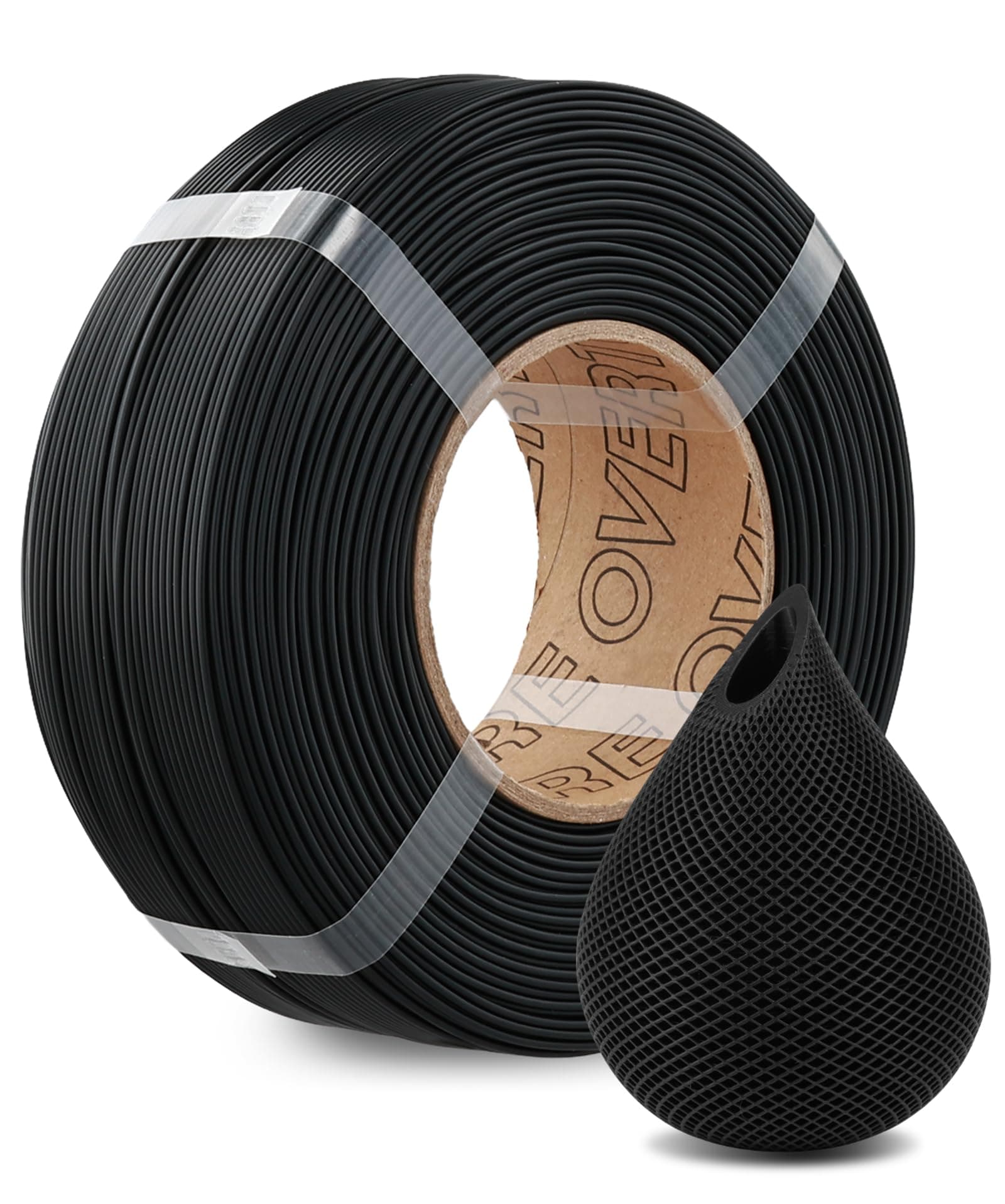 OVERTURE Refill PLA Filament 1.75mm 1kg, PLA 3D Printer Filament, 1kg (2.2lb) Refilament for Bambu Lab Reusable Spool, Accuracy +/- 0.02mm, Fit Most FDM 3D Printers (Black)