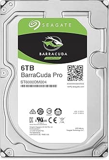 Seagate BarraCuda Pro Performance Internal Hard Drive SATA HDD 6TB 6GB/s 128MB Cache 3.5-Inch (ST6000DM004)