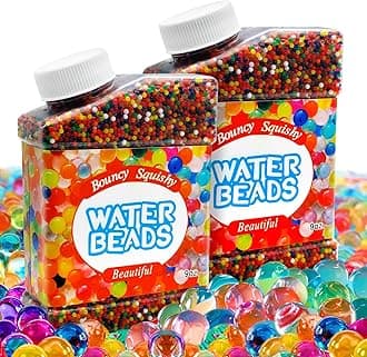 Pack of 2 Water Beads, 100,000 Colourful Water Beads, Water Beads for Plants, Non-Toxic, Reusable Water Beads for Plants, Water Balls for Vase, Filler and Decoration