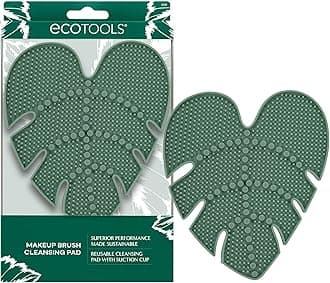 EcoTools Makeup Brush Cleansing Pad, Brush Cleaner Mat For Deep Cleaning Tools, Use With Makeup Brush Shampoo, 100% Silicone, Easy To Clean, Features Suction Cup For Easy Usage, Cruelty-Free, 1 Count