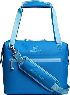 All Day Julienne Midi Soft Cooler Bag and Lunch Box 12 Quarts | 20 Can Cooler with Handles and Strap | Stays Cold for Hours | Insulated Travel Bag with Zipper | BPA-Free | Azure