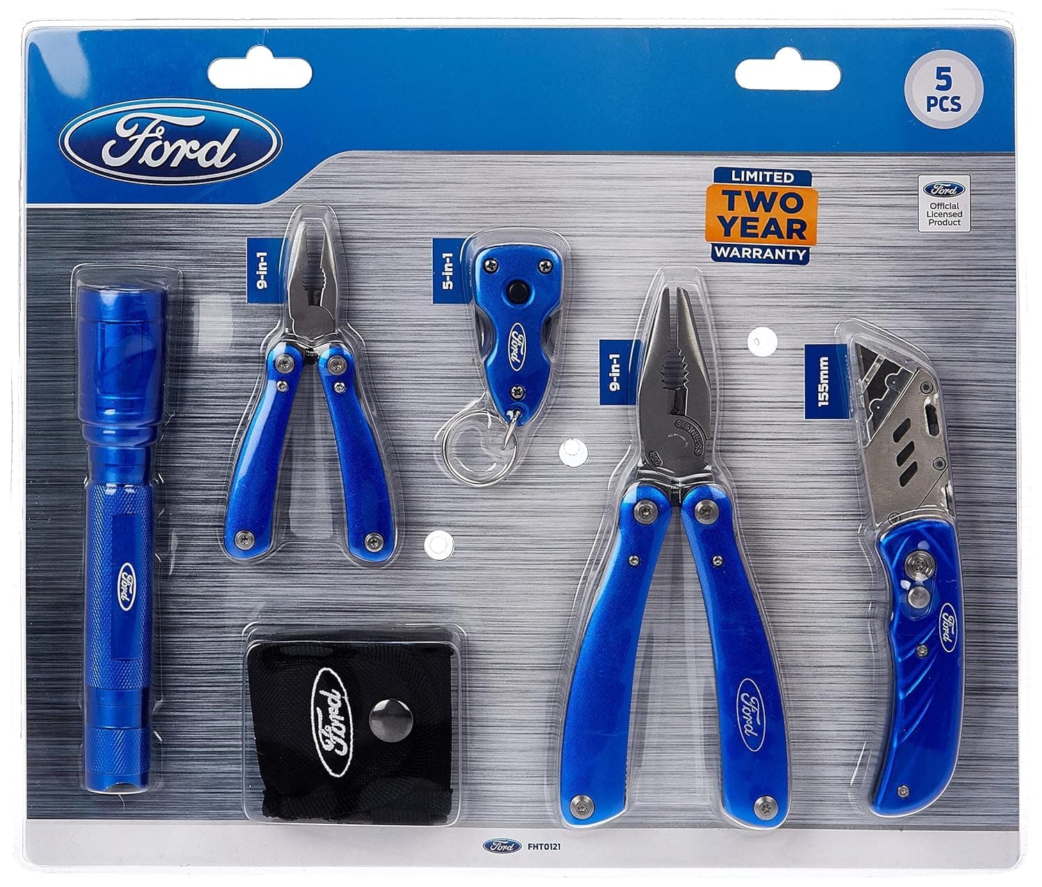 Fht0121 Multi Tool, Knife And Led Light 5 In 1 Set