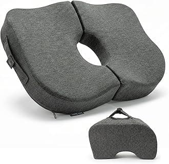 Tailbone Pain Relief Cushion - Premium Foldable Travel Tailbone Seat Cushion - for Relief of Lower Back, Sciatic, Butt and Tailbone Pain - Perfect for Home, Office & Driving