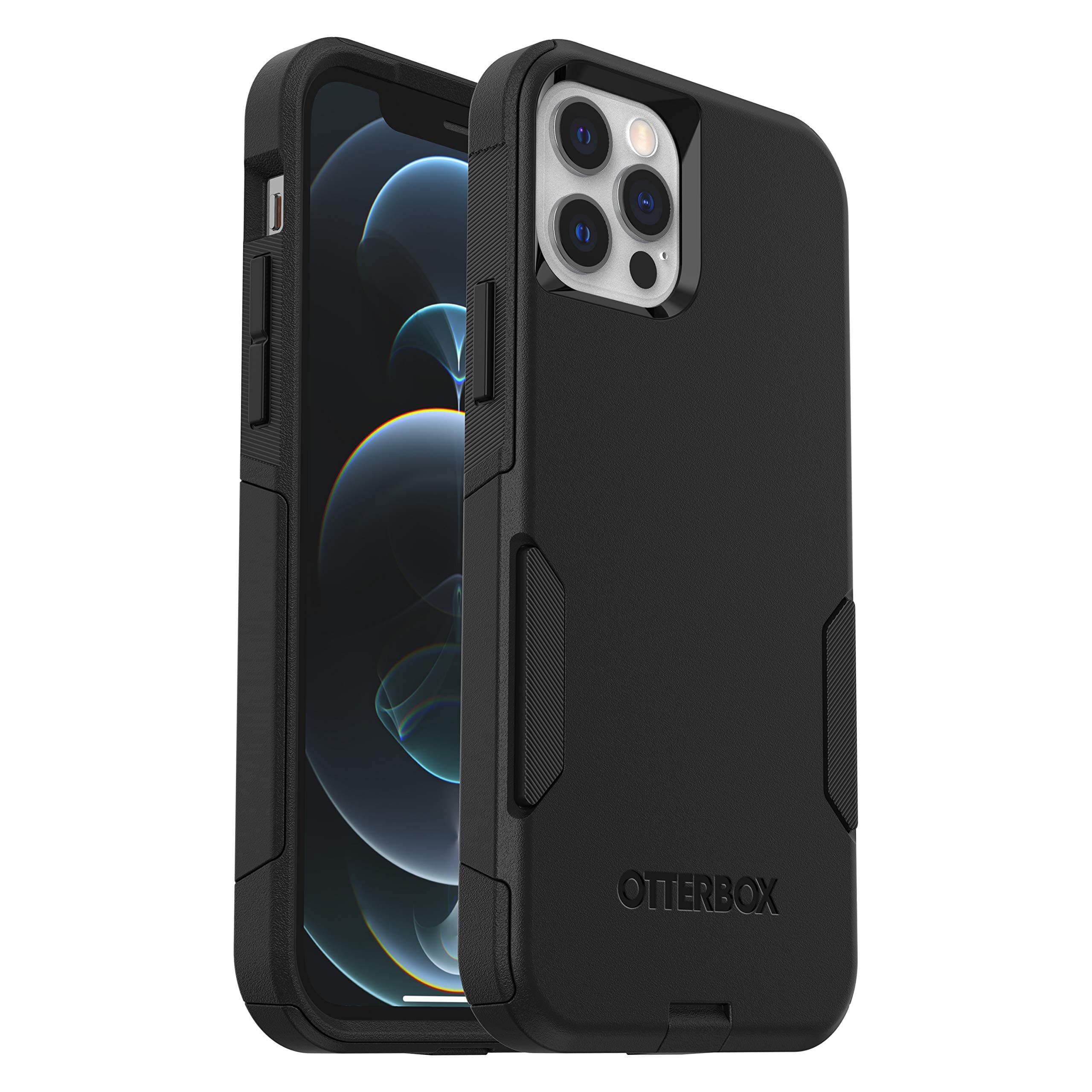 iPhone 12 & iPhone 12 Pro Commuter Series Case - Black, Slim & Tough, Pocket-Friendly, with Port Protection