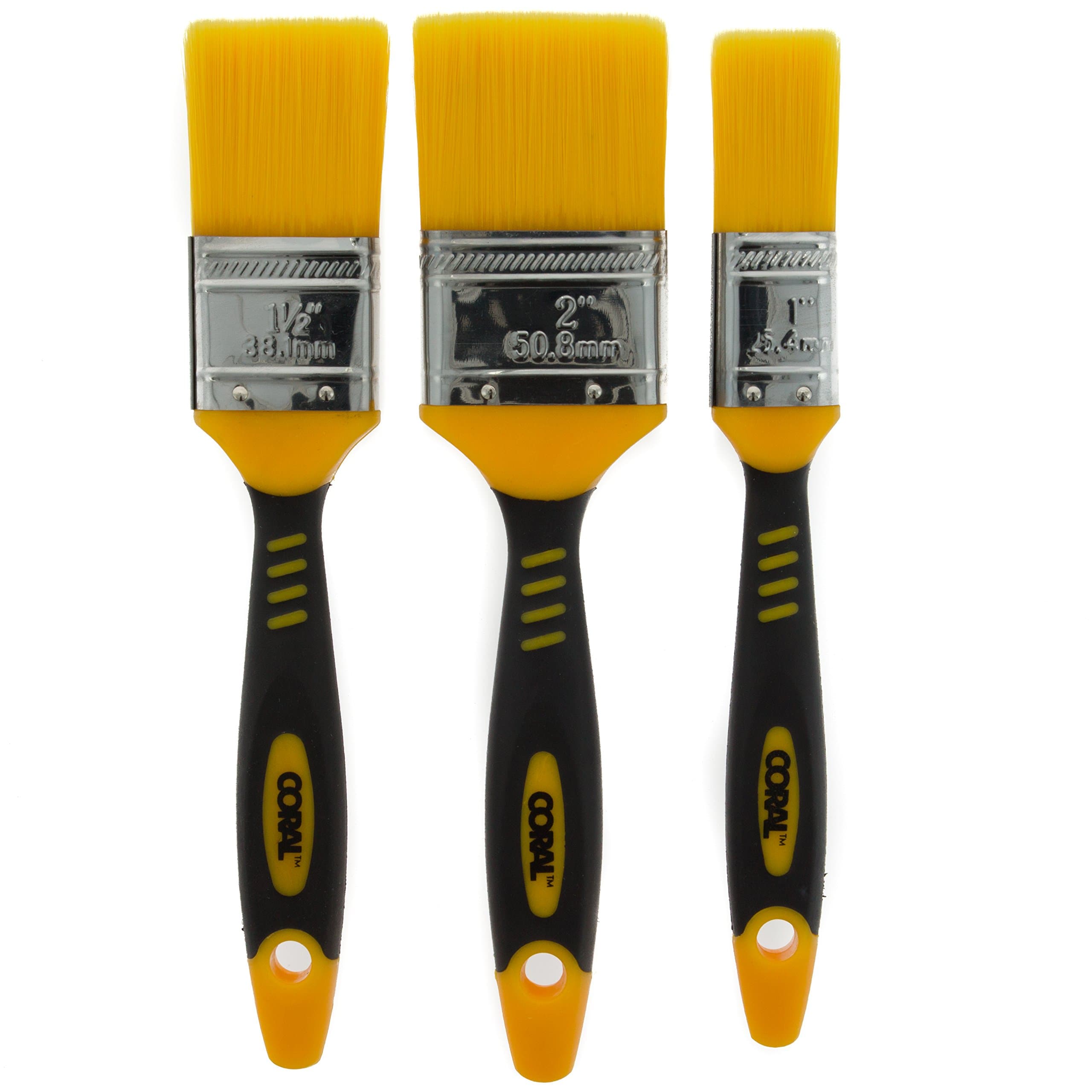 Coral 31416 Zero-Loss 3 Paint Brush Set for a Seriously Good Finish and No Bristle Loss set 3 piece brush pack