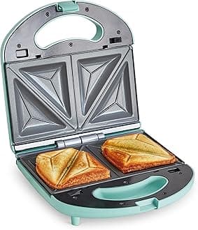 GreenLife Pro Electric Panini Press Grill and Sandwich Maker, Healthy Ceramic Nonstick Plates,Easy Indicator Light, PFAS-Free, Turquoise