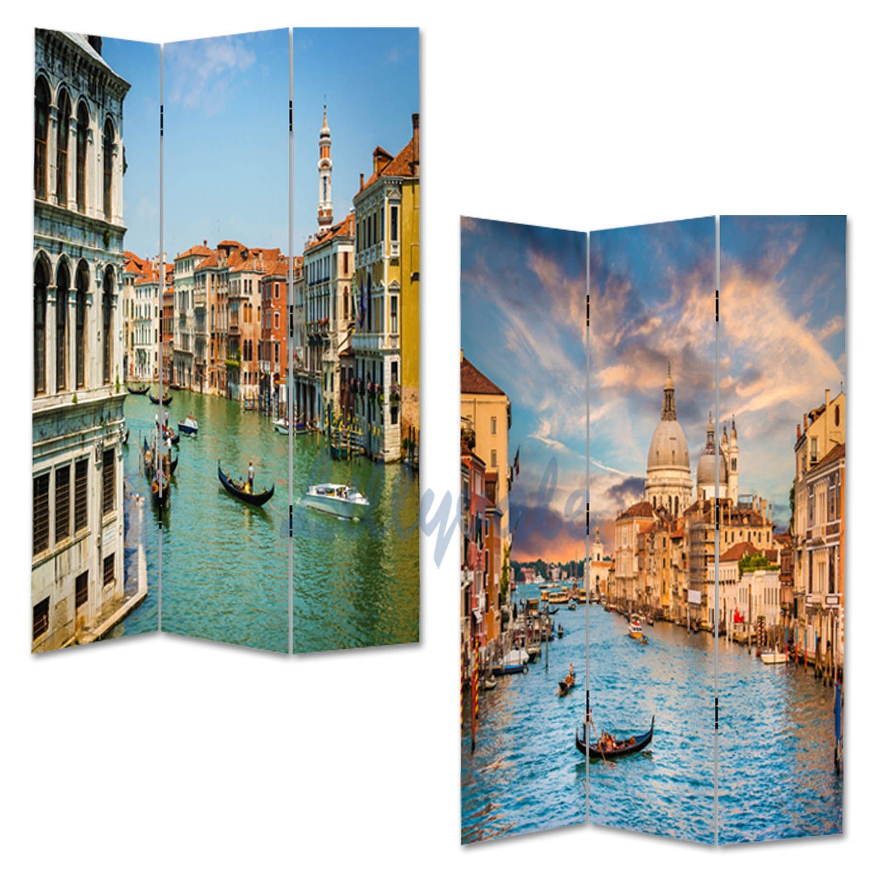 Lillyvale Room Divider/Canvas Screen/Folding Screen/Privacy - NEW Venice by day