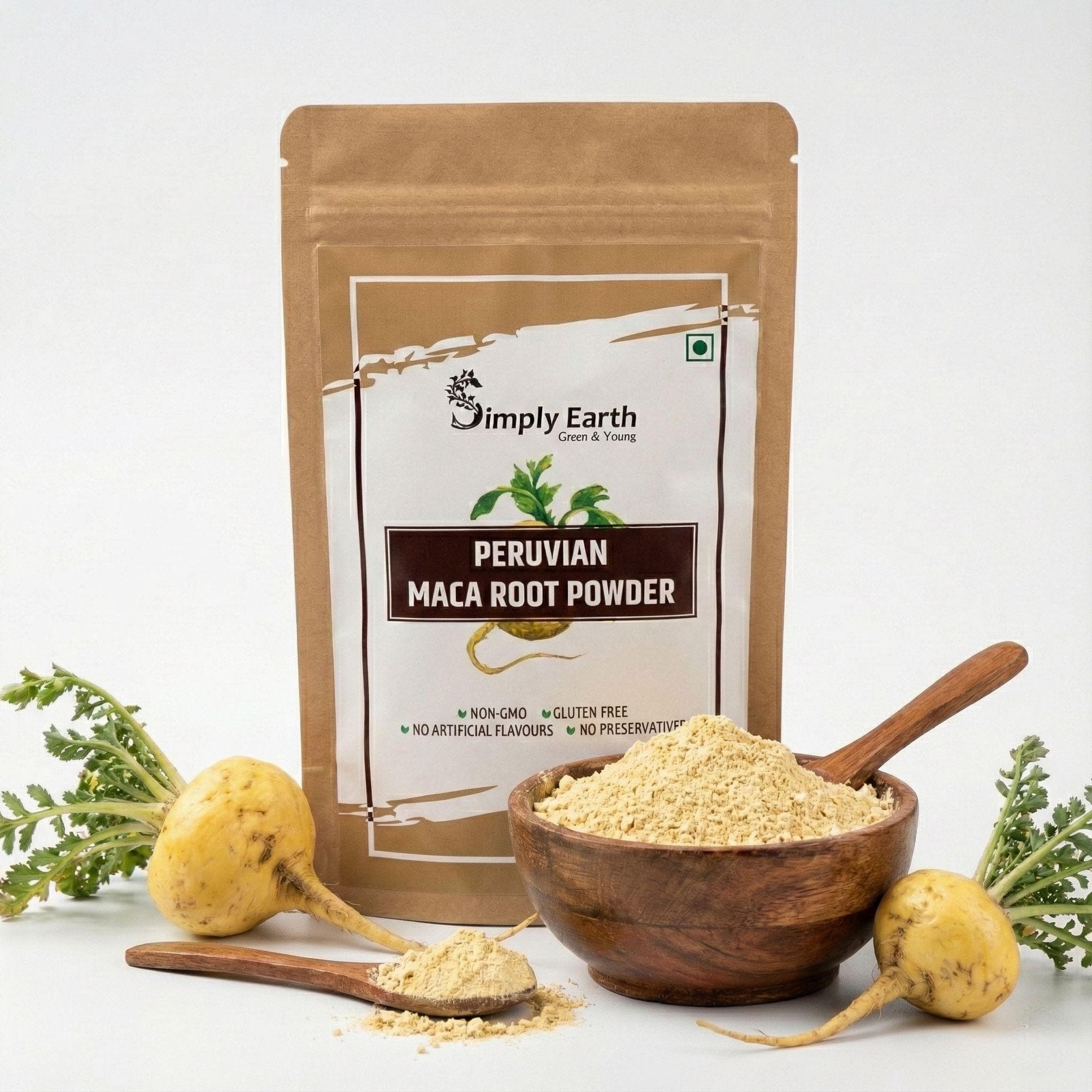 Simply Earth Peruvian Maca Root Powder | Boosts Energy and Immunity | Relieves Stress | Great for Men and Woman - In Different Packs (100GM)