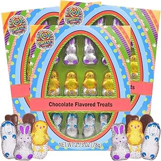 Chocolatey Bunnies, Chicks, and Sheep, Individually Wrapped Easter Candy, Basket Stuffers, 2.75 Inches, 12 Pieces (3 Count)