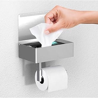 Day Moon™ - Toilet Paper Holder - Modern Roll Holder for Bathroom - 1 Pack - Wall Mount - with Storage, Brushed Nickel