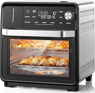 Combi Steam Oven, Non-Toxic Stainless Steel Multi-Cooker with Air Fry, Sous Vide, Toast & More, 50-450°F Precision, 120 Presets, Moisture Control, Programmable, Easy to Clean, 16 quarts