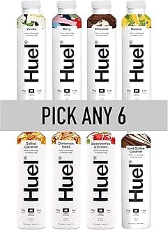 HUEL Ready-to Drink - 500ml - Pick any 6-8+ Flavours to choose from - Banana, Berry, Chocolate, Cinnamon Swirl, Iced Coffee Caramel, Salted Caramel, Strawberries & Cream, Vanilla