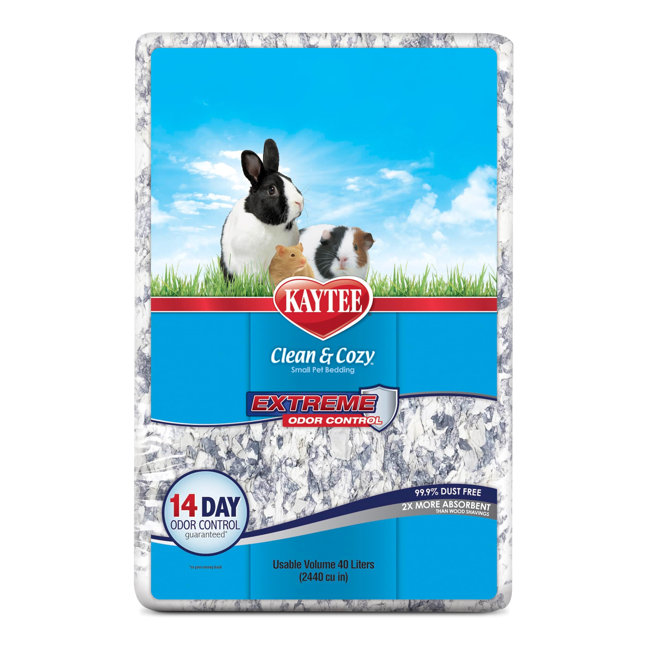 Kaytee Clean & Cozy Extreme Odor Control Bedding, Made for Small Animals, 40 Liters