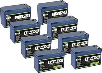 ExpertPower 8 Pack 12V 10Ah Lithium LiFePO4 Deep Cycle Rechargeable Battery | 2500-7000 Life Cycles & 10-Year Lifetime | Built-in BMS