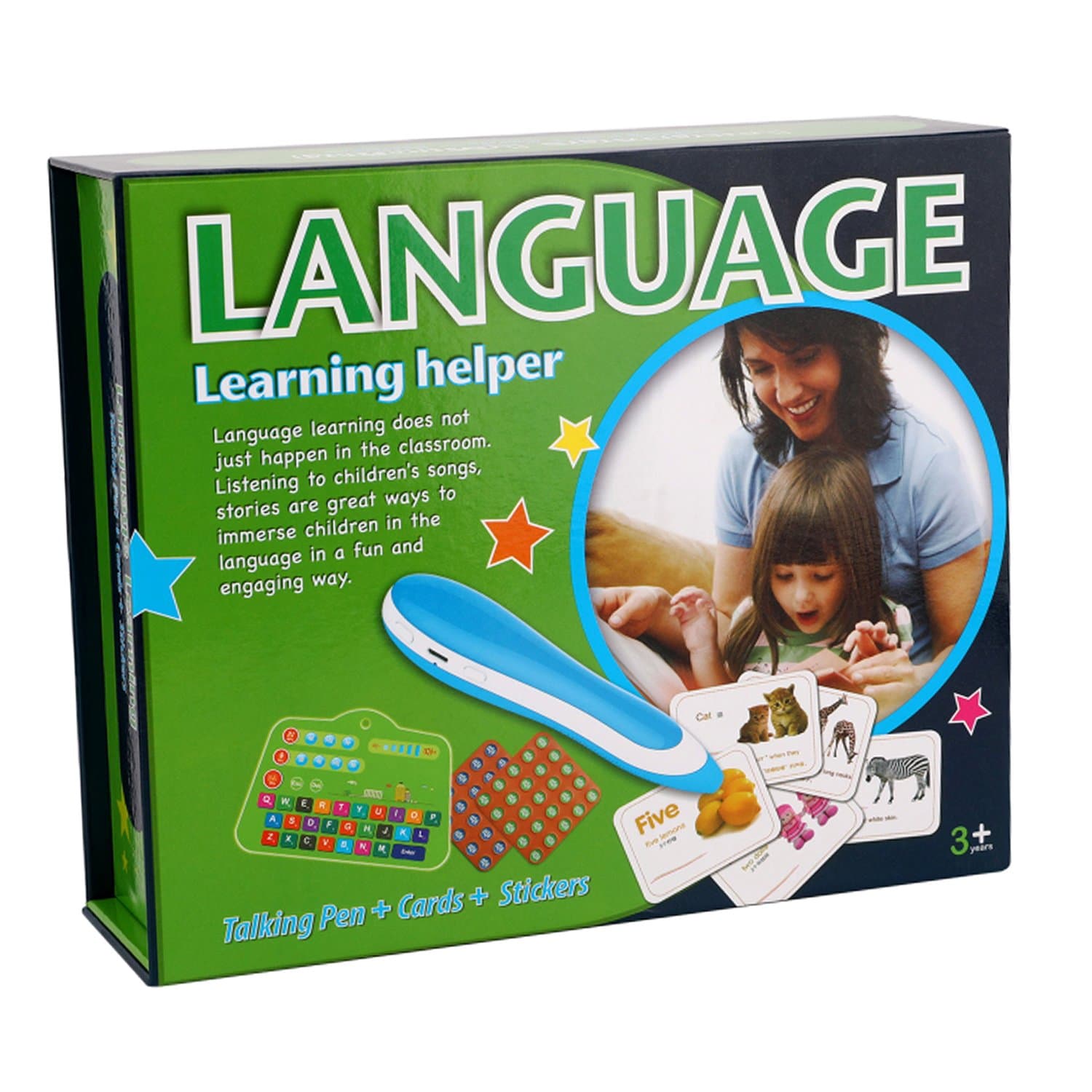 Hibou Language Learning Set Talking Pen Cards&Stickers Educational Toy