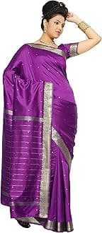 Sanskruti India Womens Indian Ethnic Traditional Banarasi Art Silk Saree Sari Wrap Fabric Dress Drape