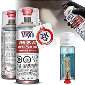 SprayMax 2K Epoxy Primer Beige | 2K Primer Automotive | Epoxy Spray Paint for Metal, Aluminum & Steel | Corrosion-Resistant, Fast-Drying, High Adhesion & Professional Grade 12.7 oz
