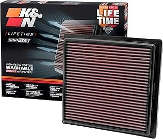 K&N High-Flow Original Lifetime Engine Air Filter: Increase Power: Premium, Washable: Compatible with 2011-2025 Toyota/Lexus/Mitsubishi/Fiat: (See Product Description for Select Models) 33-2457