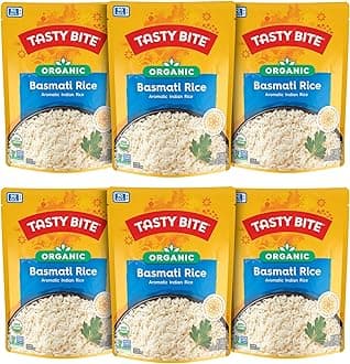 Tasty Bite Organic Basmati Rice, 8.8 Ounce, Pack of 12, Ready to Eat, Microwavable, Vegan, Gluten-Free