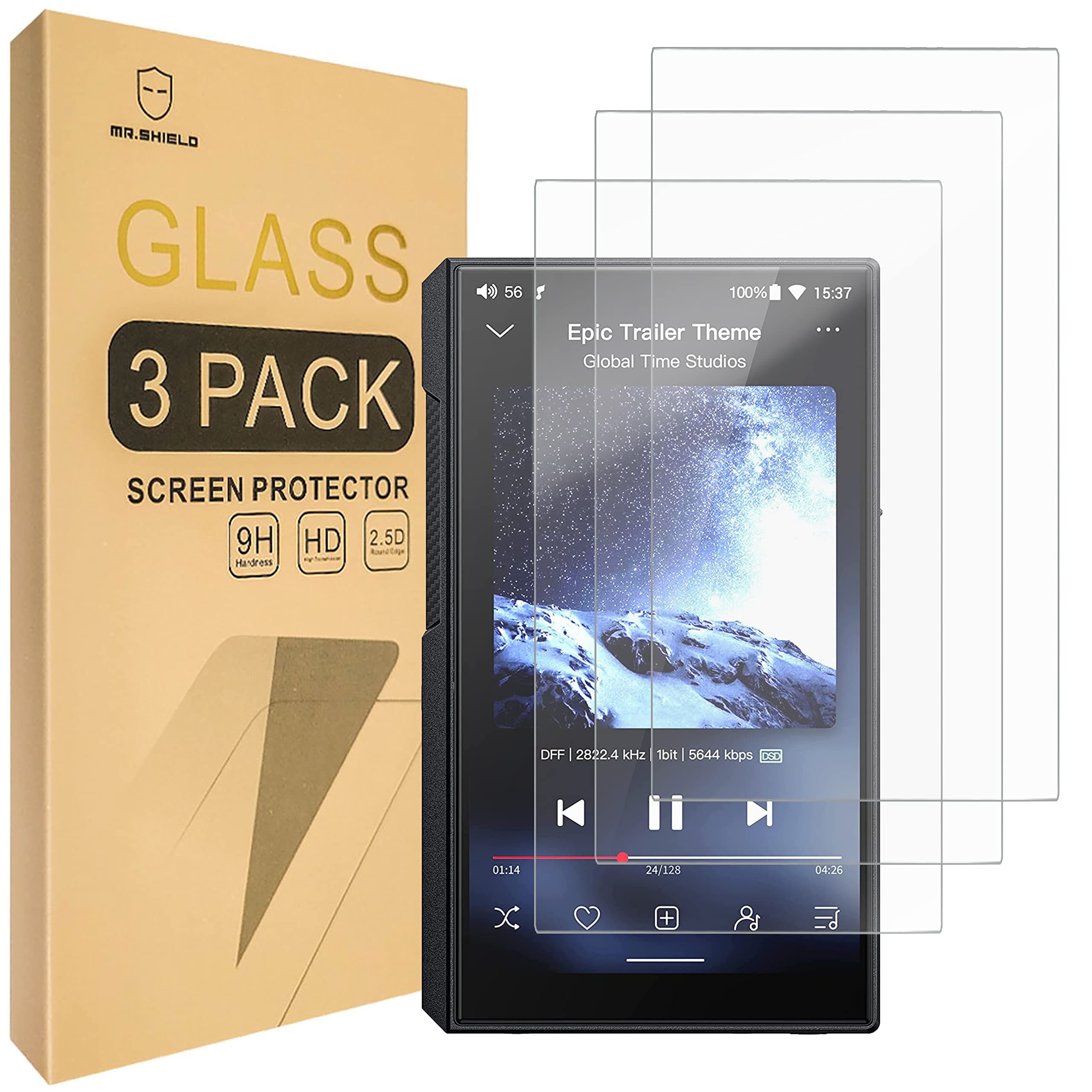 [3-Pack] Screen Protector For Fiio M11S [Tempered Glass] [Japan Glass with 9H Hardness] Screen Protector